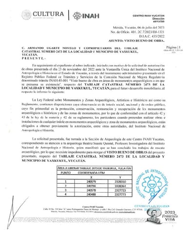 Documento Liberación INAH